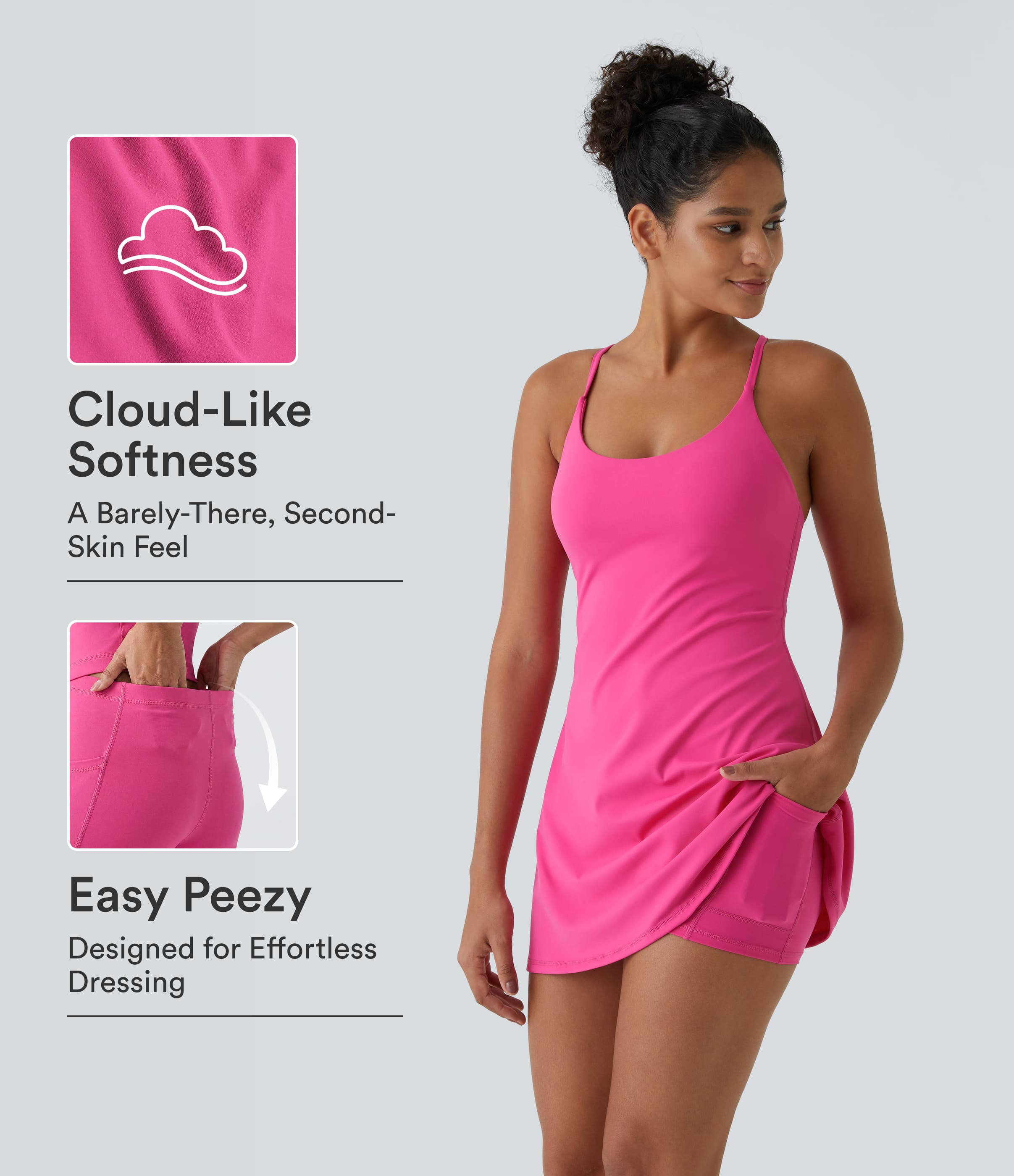 SoftlyZero™ Plush Backless Active Dress-Easy Peezy Edition by Halara — brand photography